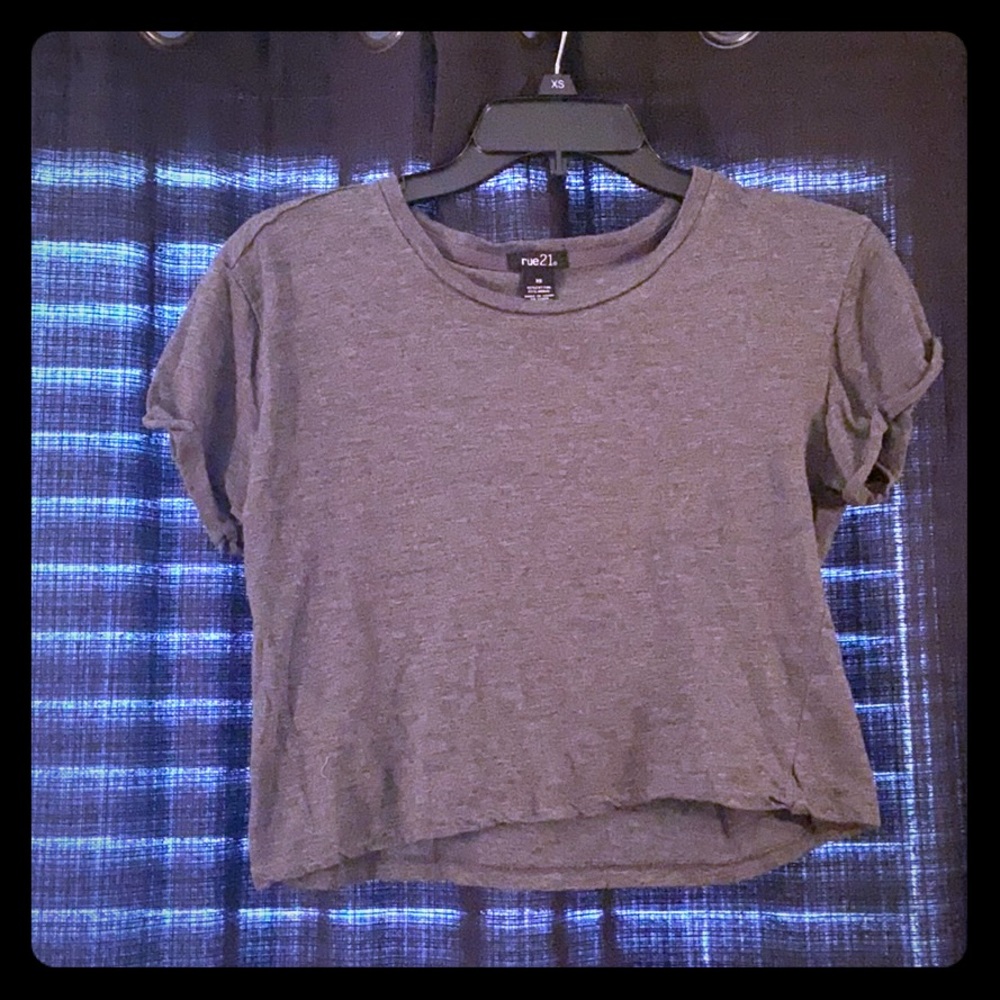 Gray crop top